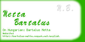 metta bartalus business card
